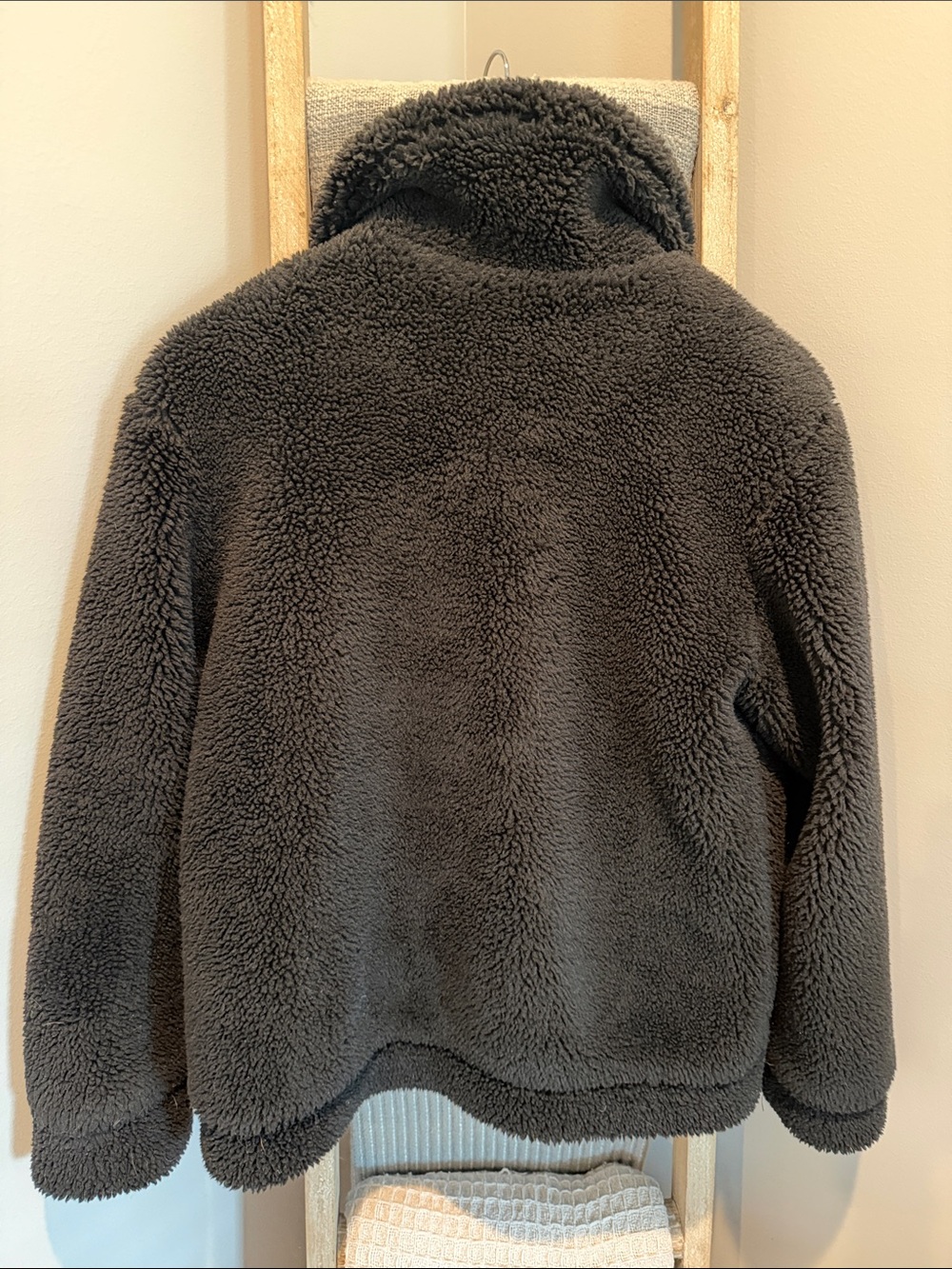 Elodie Black Sherpa Zip-Up Kids Jacket - Picture 3 of 5